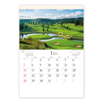 世界のゴルフコース｜2024年卓上カレンダー名入れ激安作成！東京で35年・安心信頼のカレンダー印刷「佑和」の画像