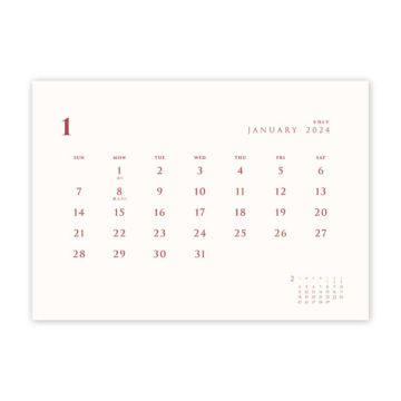 卓上　BORDEAUX ボルドー｜2024年卓上カレンダー名入れ激安作成！東京で35年・安心信頼のカレンダー印刷「佑和」の画像