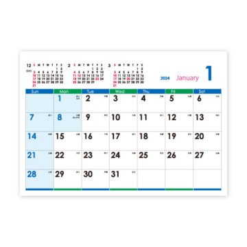 ブルーカラーデスク｜2024年卓上カレンダー名入れ激安作成！東京で35年・安心信頼のカレンダー印刷「佑和」の画像